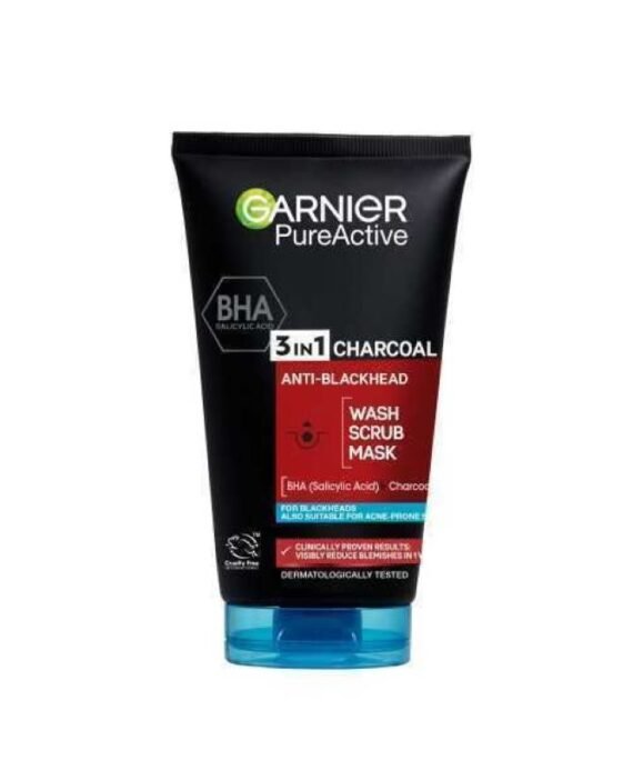 Garnier Skin Active 3in1 Charcoal wash scrub mask 150ml